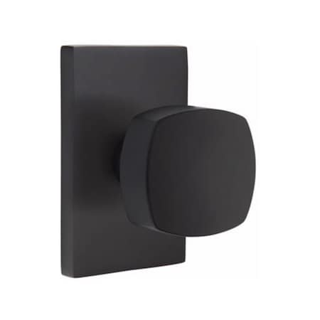 Emtek Freestone Knob 2-3/8 in Backset Privacy w/Modern Rectangular Rose for 1-1/4 in to 2 in Door 5212FRKUS19